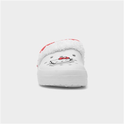 Kids White Warm Lined EVA Clog