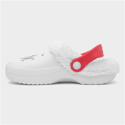 Kids White Warm Lined EVA Clog