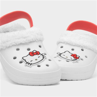 Kids White Warm Lined EVA Clog