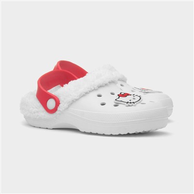 Kids White Warm Lined EVA Clog