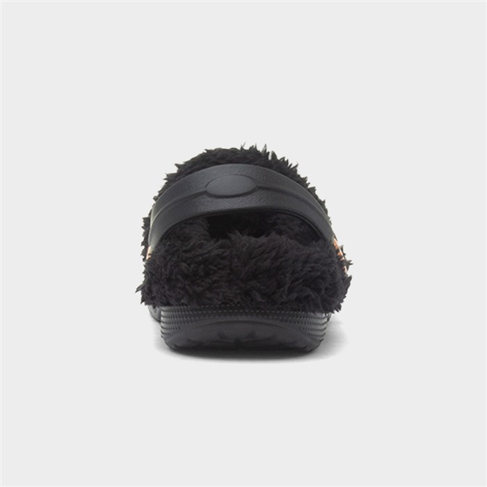Kids Black Warm Lined EVA Clog