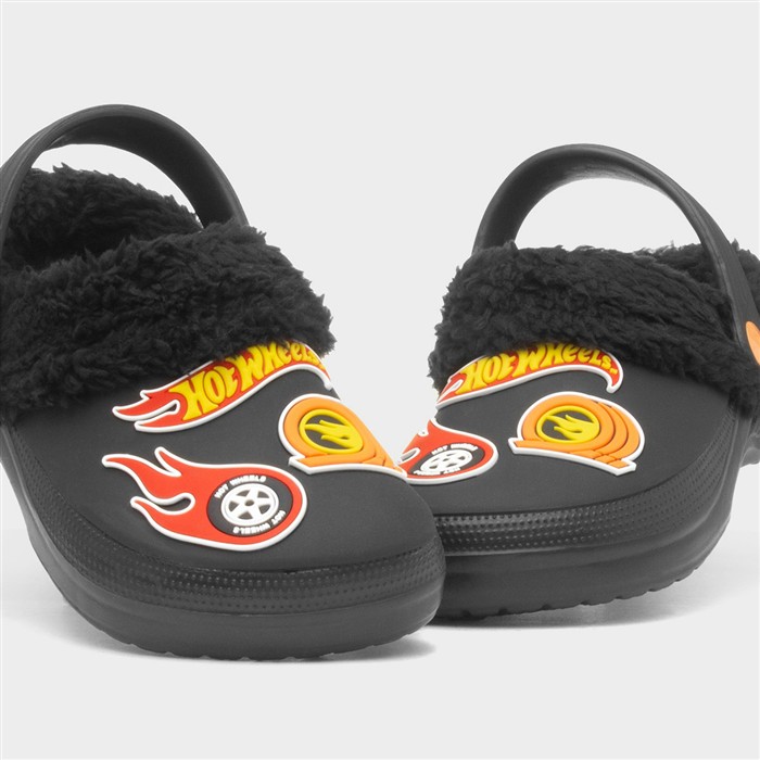 Kids Black Warm Lined EVA Clog