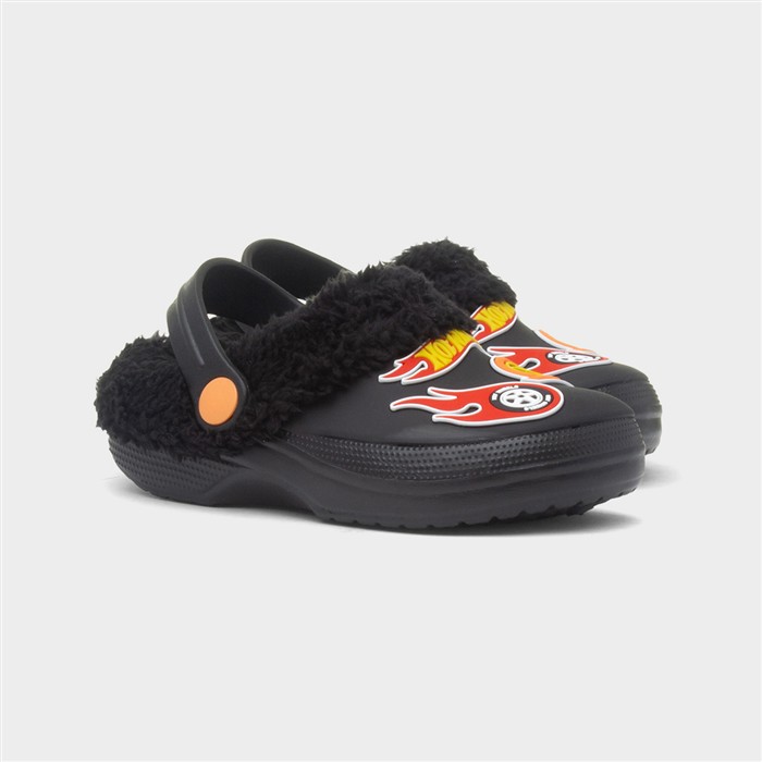 Kids Black Warm Lined EVA Clog