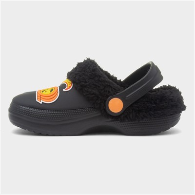 Kids Black Warm Lined EVA Clog