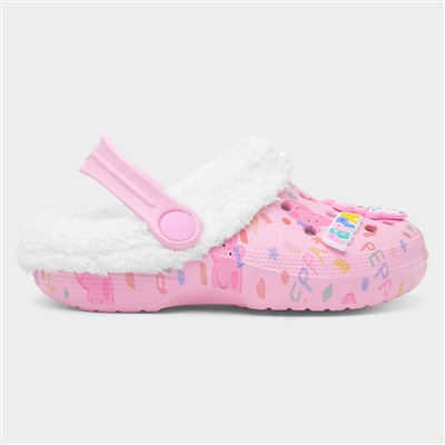 Kids Pink Warm Lined EVA Clog