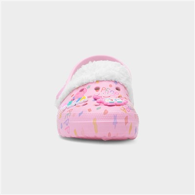 Kids Pink Warm Lined EVA Clog