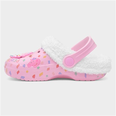 Kids Pink Warm Lined EVA Clog