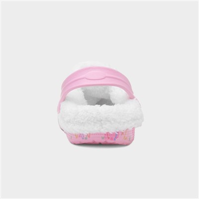 Kids Pink Warm Lined EVA Clog