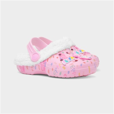 Kids Pink Warm Lined EVA Clog