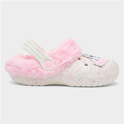 Kids Pink Faux Fur Lined EVA Clog