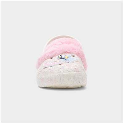 Kids Pink Faux Fur Lined EVA Clog