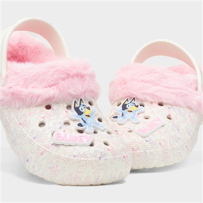 Kids Pink Faux Fur Lined EVA Clog