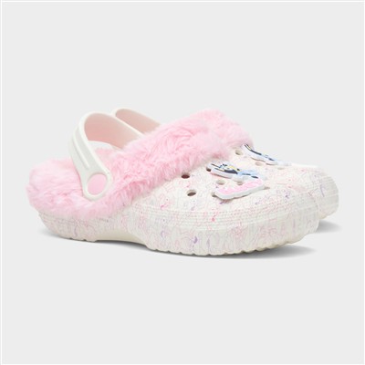Kids Pink Faux Fur Lined EVA Clog