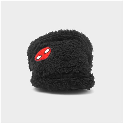 Kids Black Warm Lined Slipper