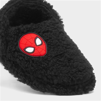 Kids Black Warm Lined Slipper