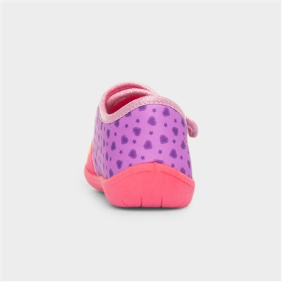 Fuchsia Kids Easy Fasten Full Slipper