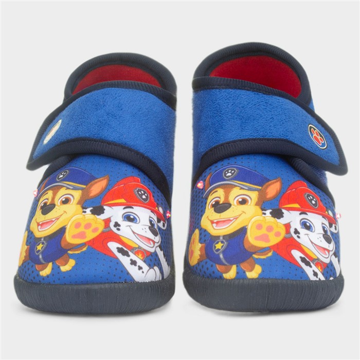 Kids Blue Light Up Easy Fasten Slipper