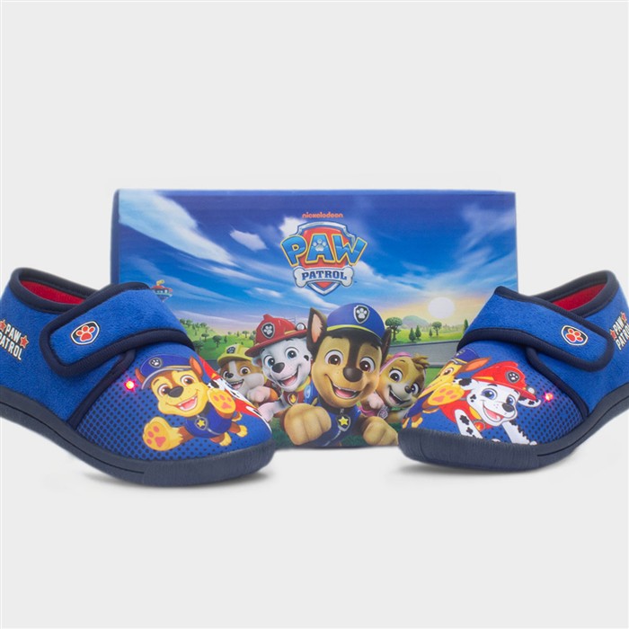 Kids Blue Light Up Easy Fasten Slipper
