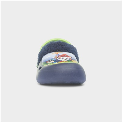 Kids Navy Slip On Slingback Slipper