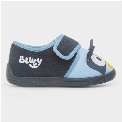 Kids Navy Character Easy Fasten Slippers
