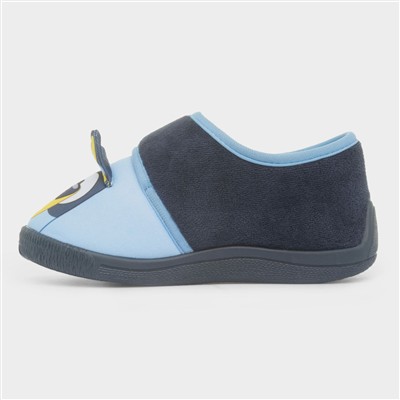 Kids Navy Character Easy Fasten Slippers