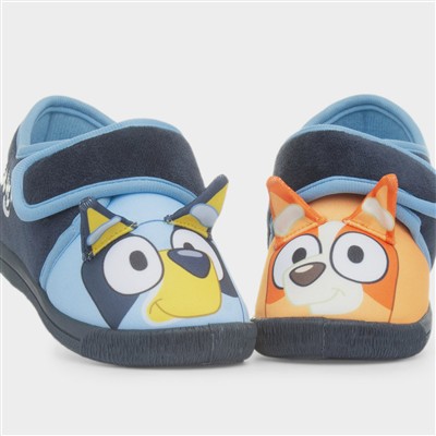 Kids Navy Character Easy Fasten Slippers