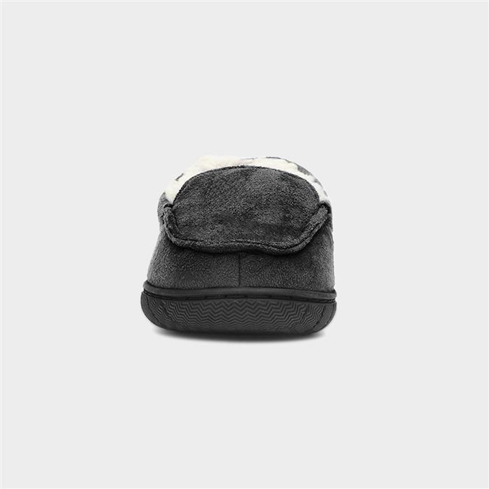 Boys Black Moccasin Slipper