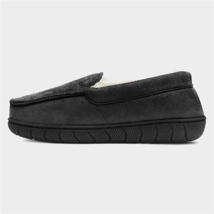Boys Black Moccasin Slipper