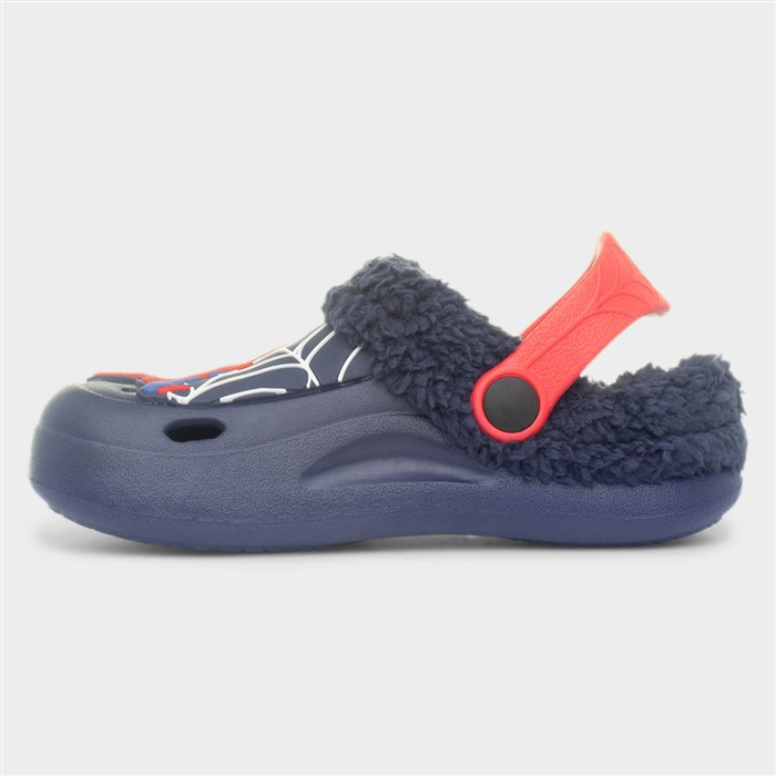 Kids Navy Slip On Slingback Slipper