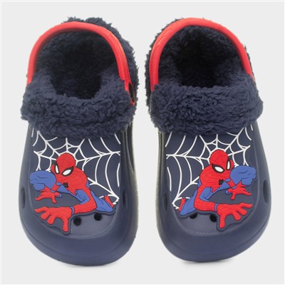 Kids Navy Slip On Slingback Slipper