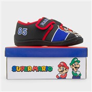 Super Mario Kids Black Easy Fasten Slipper (Click For Details)