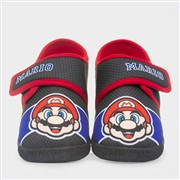Super Mario Kids Black Easy Fasten Slipper (Click For Details)