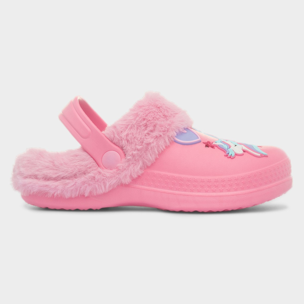 Girls Pink Warm Lined Unicorn EVA Clog