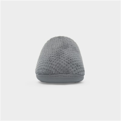 Swept Back Popcorn Mens Grey Mule Slipper