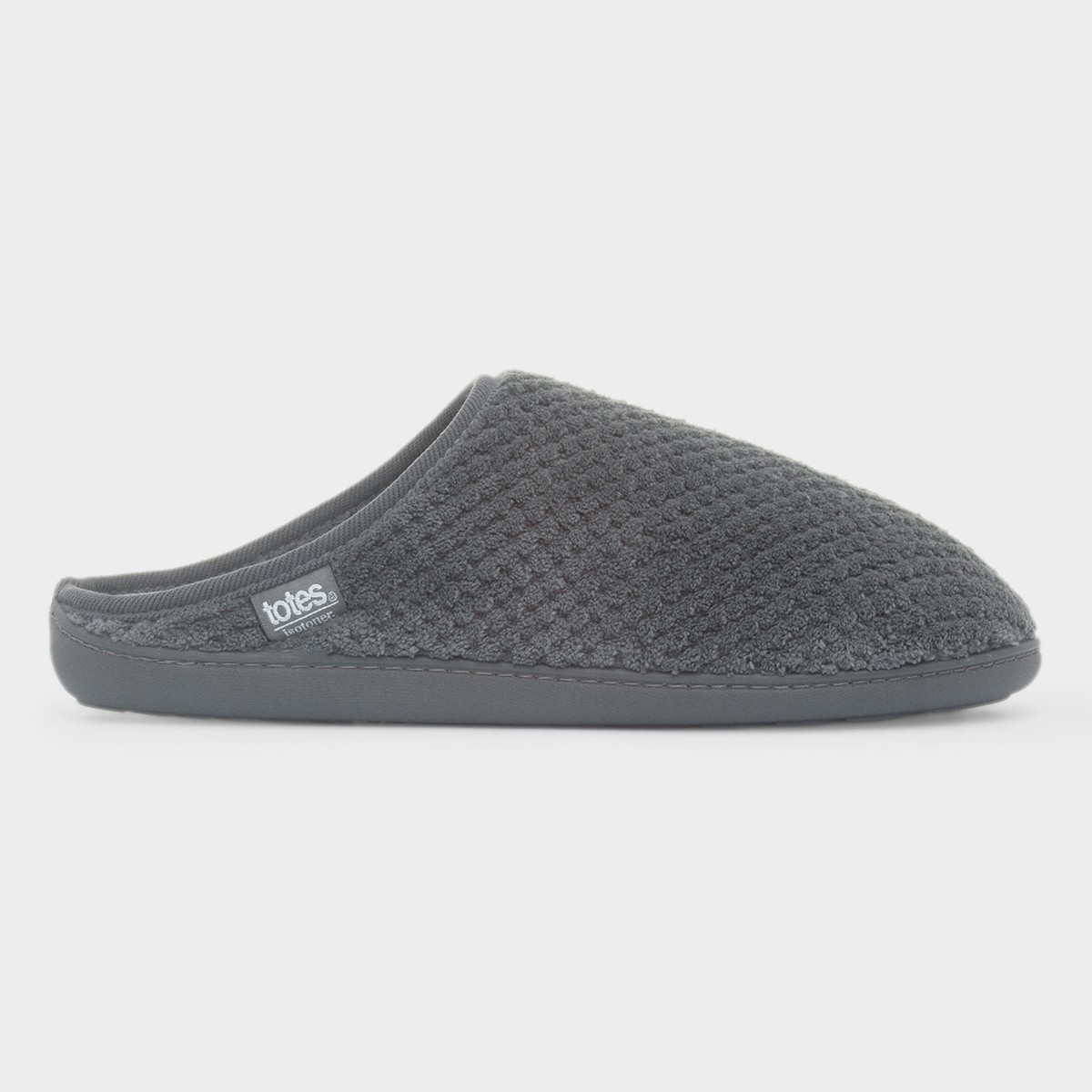 Swept Back Popcorn Mens Grey Mule Slipper