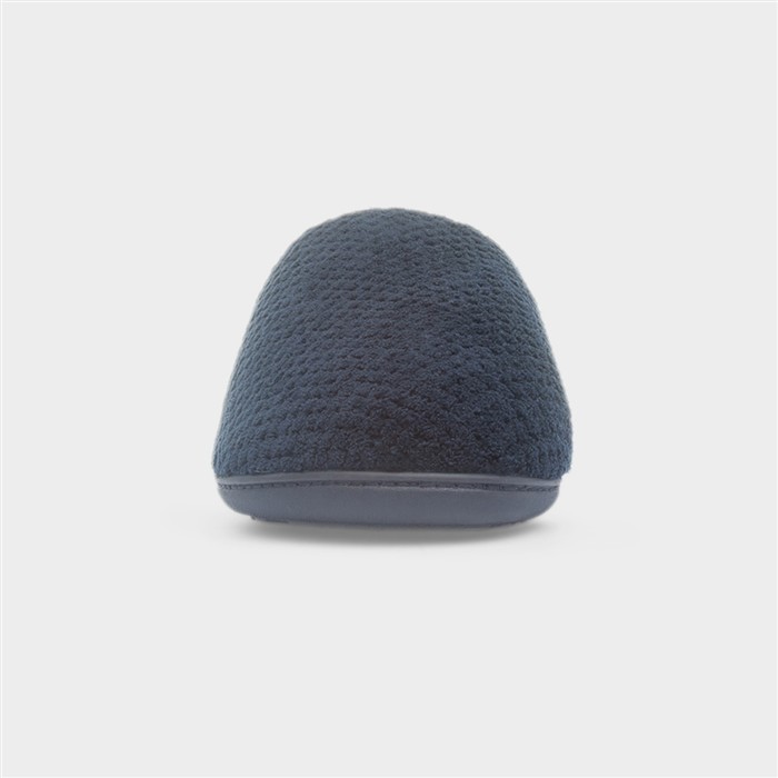 Swept Back Popcorn Mens Navy Mule Slipper