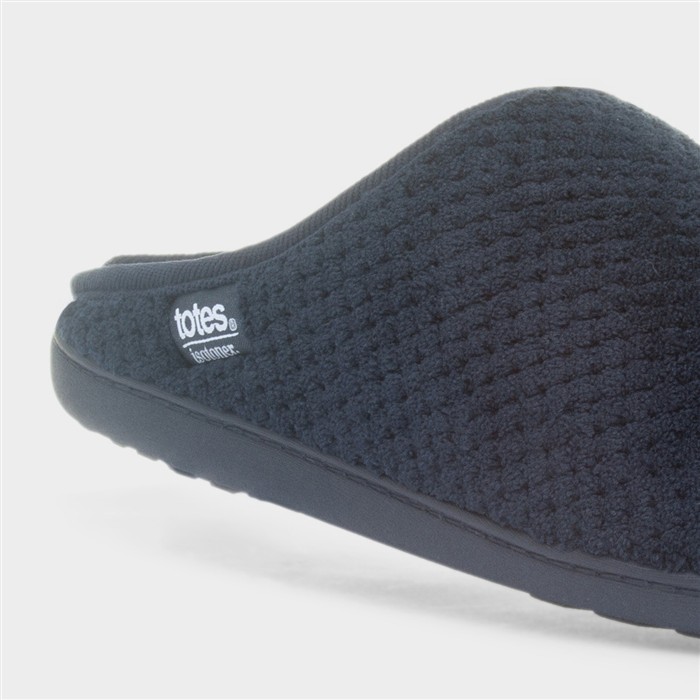 Swept Back Popcorn Mens Navy Mule Slipper