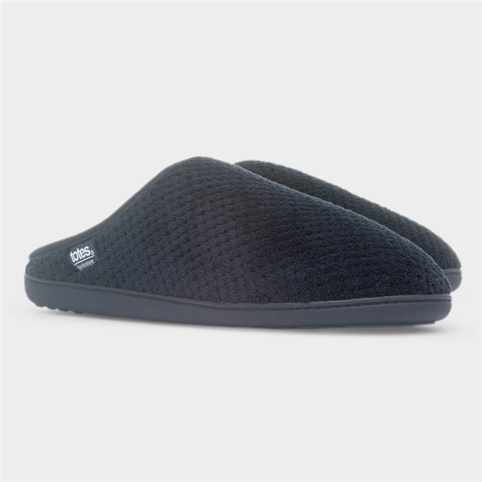 Swept Back Popcorn Mens Navy Mule Slipper