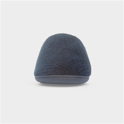 Swept Back Popcorn Mens Navy Mule Slipper