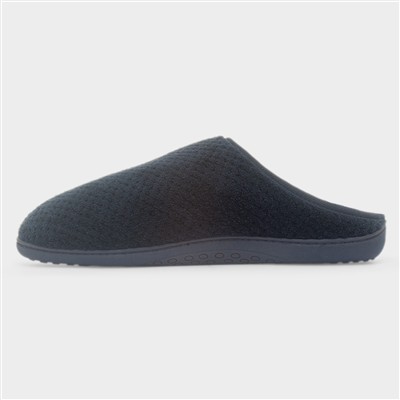 Swept Back Popcorn Mens Navy Mule Slipper