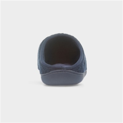 Swept Back Popcorn Mens Navy Mule Slipper