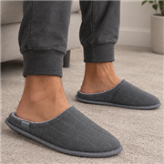 Totes Mens Grey Quilted Mule Slipper (Click For Details)