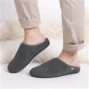 Totes Swept Back Popcorn Mens Grey Mule Slipper (Click For Details)