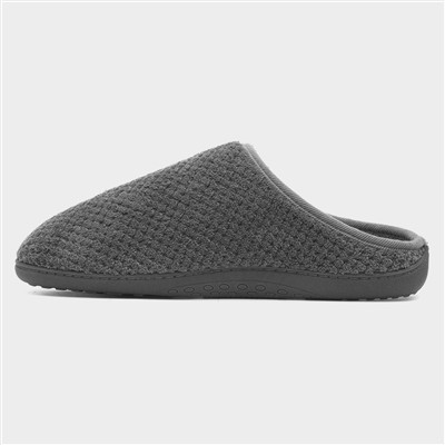 Swept Back Popcorn Mens Grey Mule Slipper