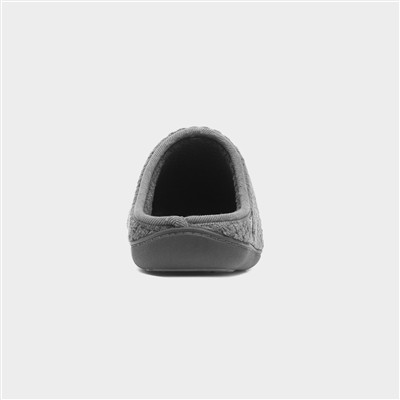 Swept Back Popcorn Mens Grey Mule Slipper