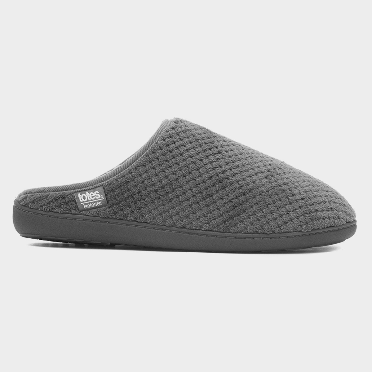 Swept Back Popcorn Mens Grey Mule Slipper