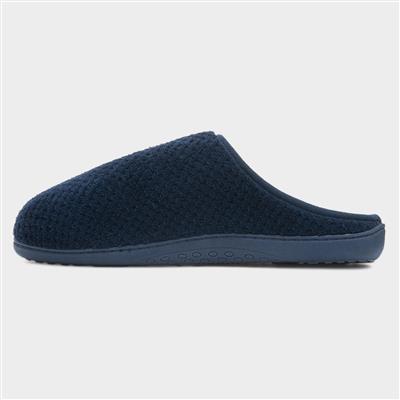 Swept Back Popcorn Mens Navy Mule Slipper