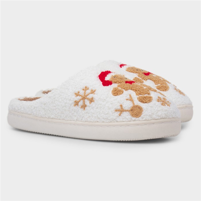 Gingerbread Womens Cream Mule Slipper