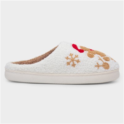 Gingerbread Womens Cream Mule Slipper