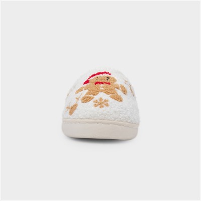 Gingerbread Womens Cream Mule Slipper